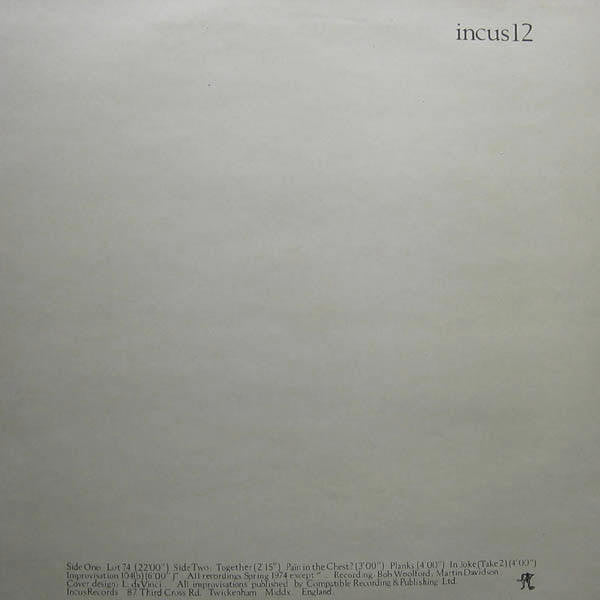 Derek Bailey : Lot 74 - Solo Improvisations (LP, Album)