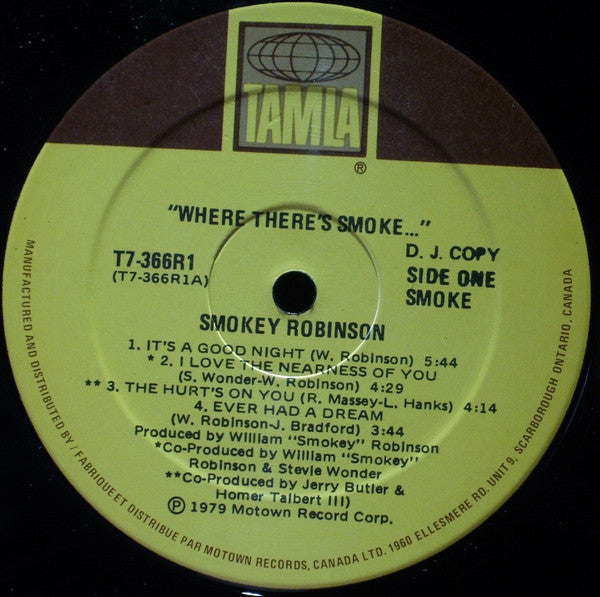 Smokey Robinson : Where There's Smoke... (LP, Album, D.J)