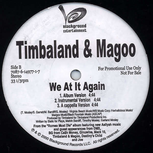Timbaland & Magoo : We At It Again (12", Promo)