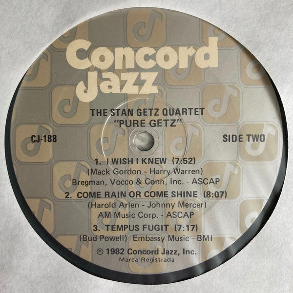 Stan Getz Quartet : Pure Getz (LP, Album)