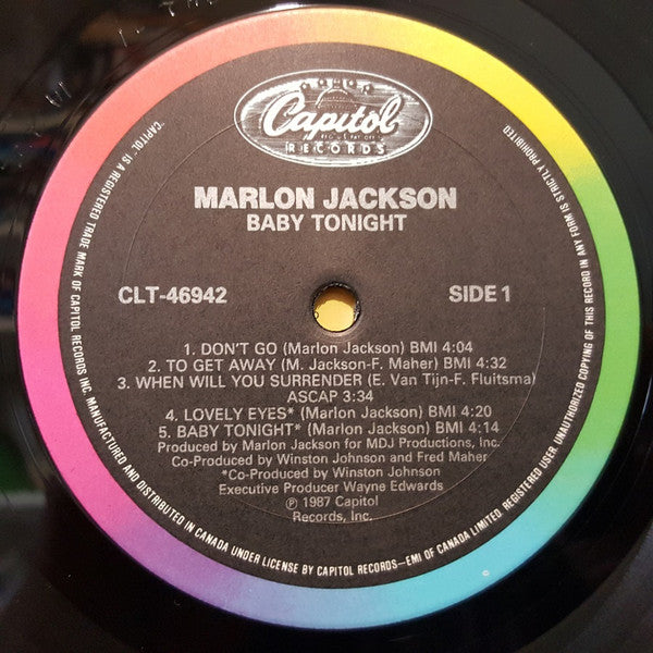 Marlon Jackson : Baby Tonight (LP, Album)