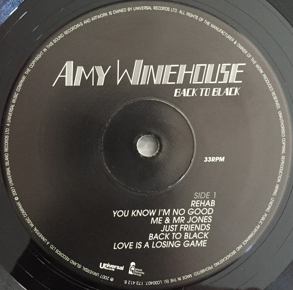 Amy Winehouse : Back To Black (LP, Album, RE, RP, 180)