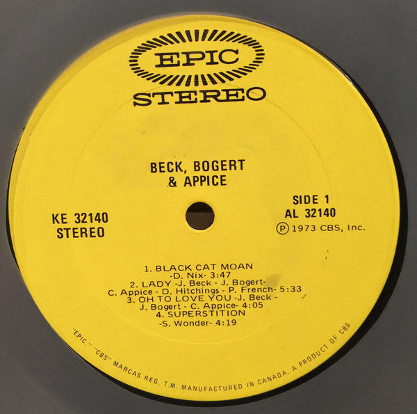 Beck, Bogert & Appice : Beck Bogert Appice (LP, Album)
