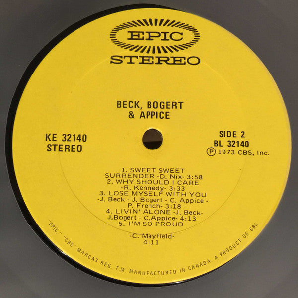 Beck, Bogert & Appice : Beck Bogert Appice (LP, Album)