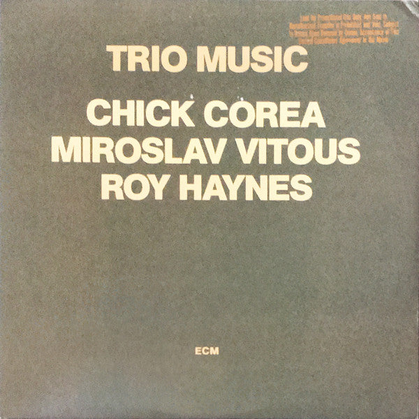 Chick Corea, Miroslav Vitous, Roy Haynes : Trio Music (2xLP, Album)