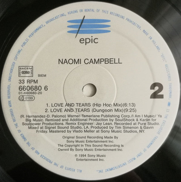 Naomi Campbell : Love And Tears (12")
