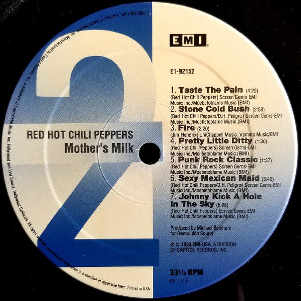 Red Hot Chili Peppers : Mother's Milk (LP, Album)
