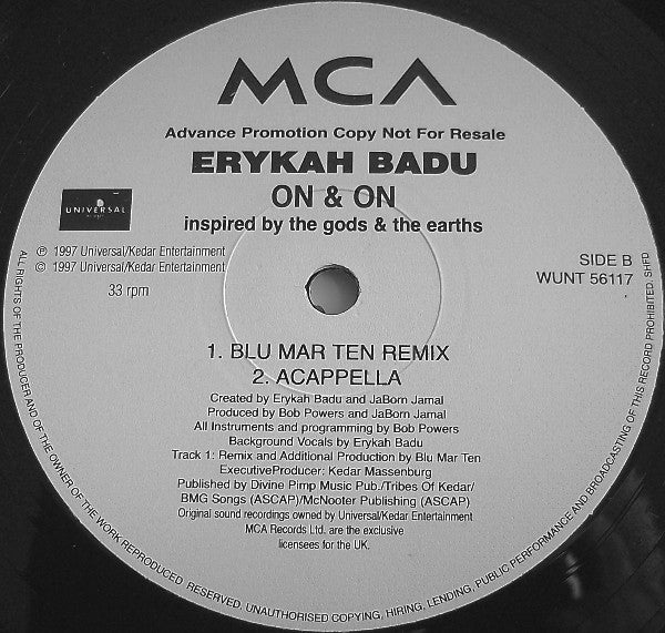 Erykah Badu : On & On (12", Ltd, Promo)