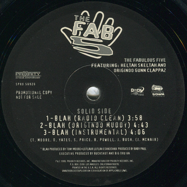 The Fabulous Five : Blah / Leflah (12", Promo)