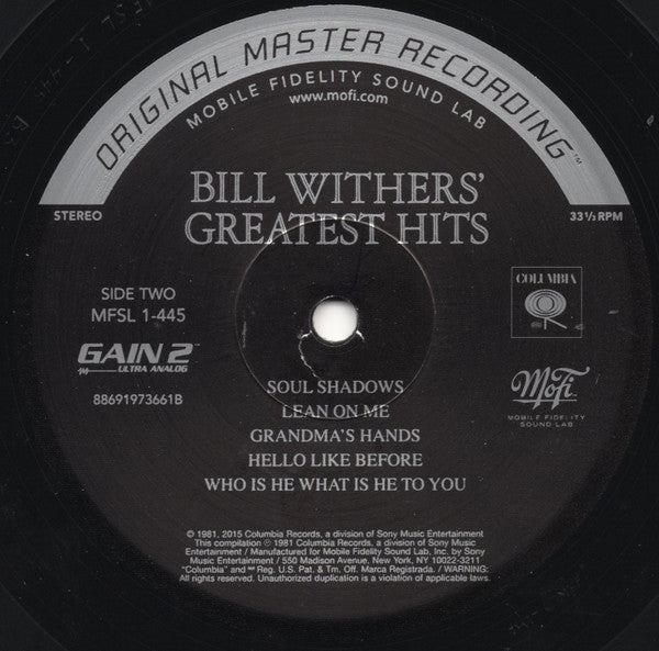 Bill Withers : Bill Withers' Greatest Hits (LP, Comp, Ltd, Num, RE, RM, S/Edition, 180)