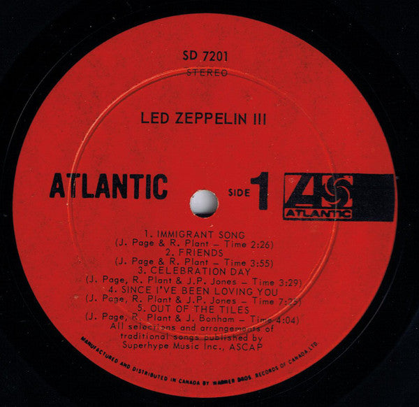 Led Zeppelin : Led Zeppelin III (LP, Album, M/Print, Gat)