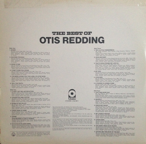 Otis Redding : The Best Of Otis Redding (2xLP, Comp, RE, Gat)