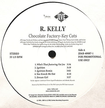 R. Kelly : Chocolate Factory - Key Cuts (LP, Promo)