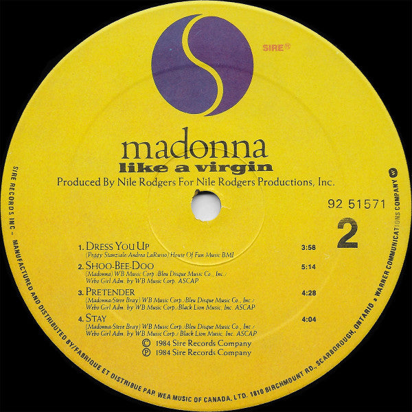 Madonna : Like A Virgin (LP, Album)