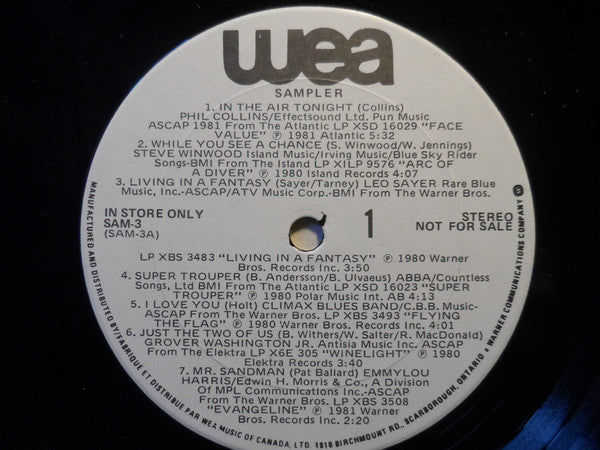Various : WEA Sampler Volume 3 (LP, Comp, Promo)