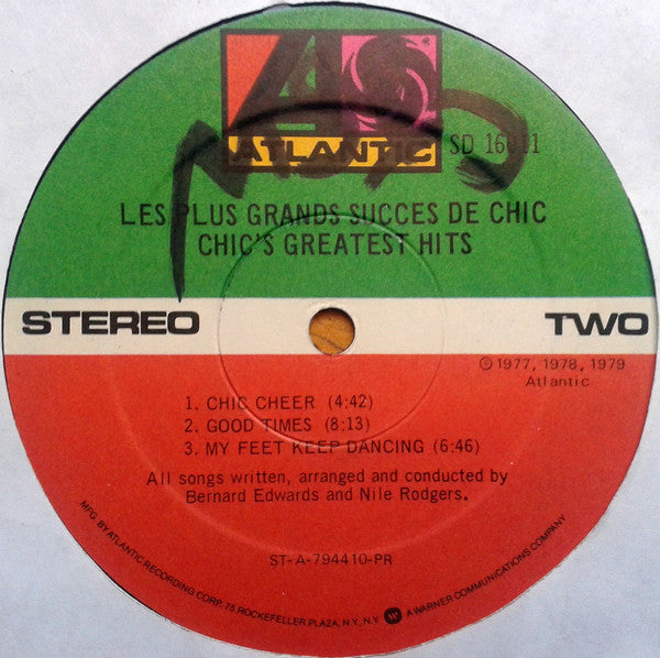 Chic : Les Plus Grands Succes De Chic = Chic's Greatest Hits (LP, Comp, Pre)